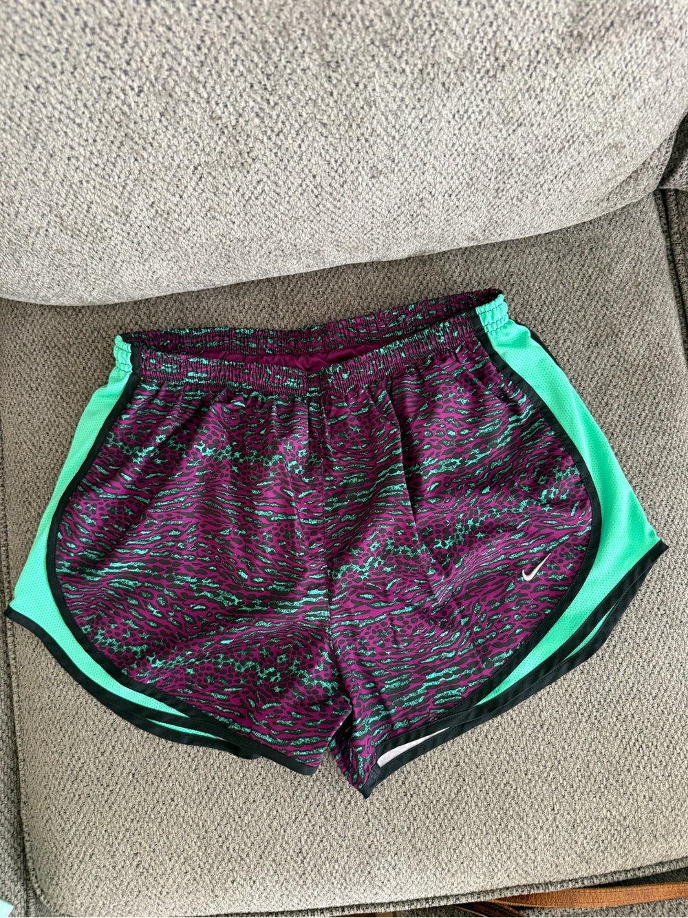 Nike Women’s Purple & Teal Patterned Athletic Shorts